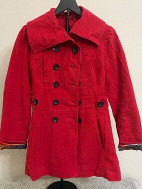 Nick & Mo Red Coat With Floral Lining